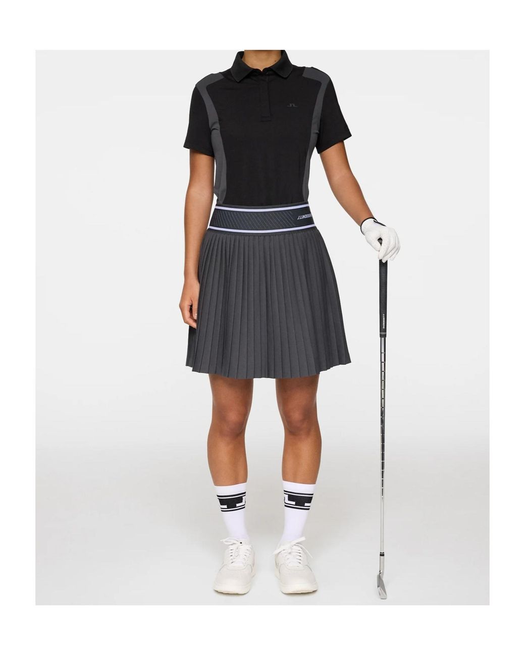J.Lindeberg Black Pleated Midi Skirt