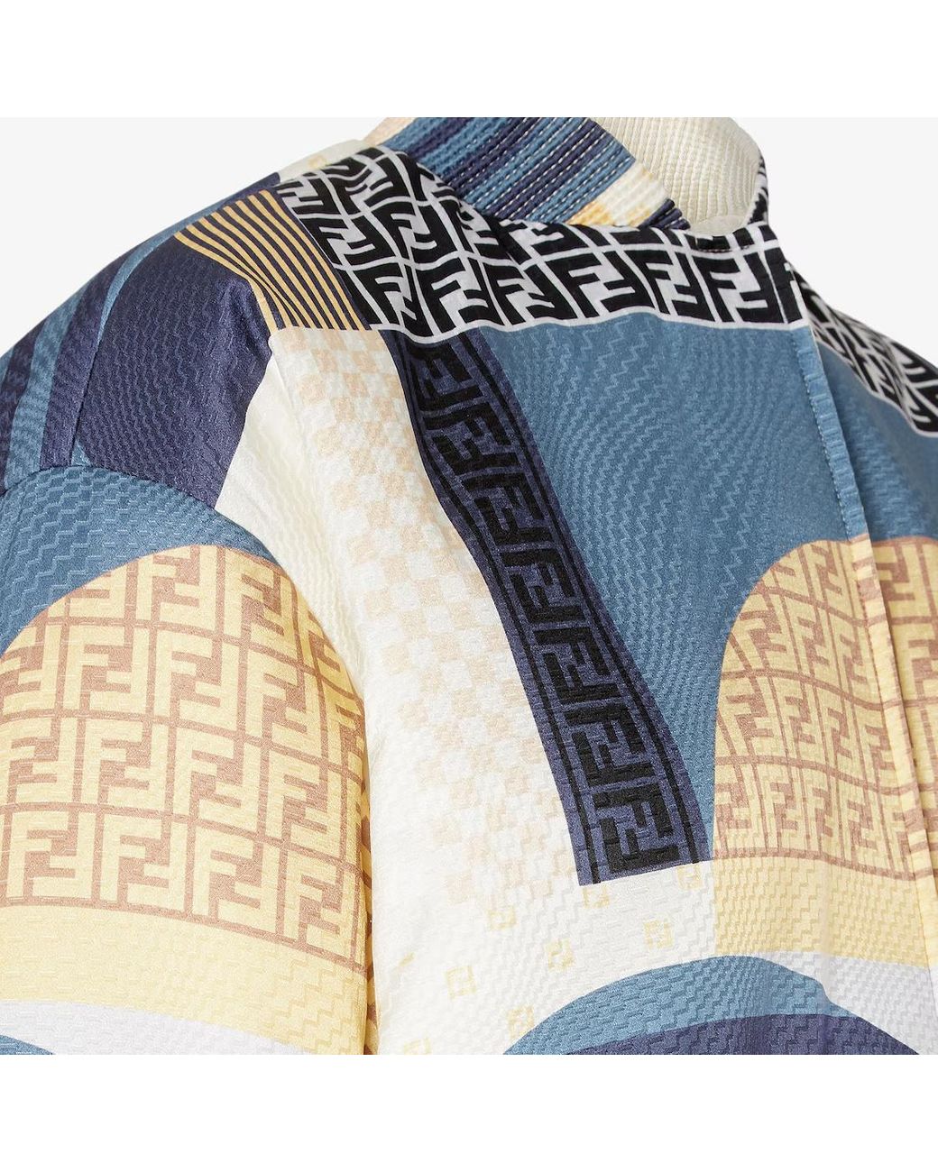 ブルゾン Fendi Reversible Patchwork Silk Bomber Fendi Patchwork Printed Bomber Jacket in Blue | Lyst
