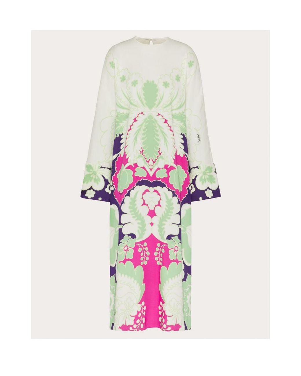 Valentino White Floral Print Silk Midi Dress