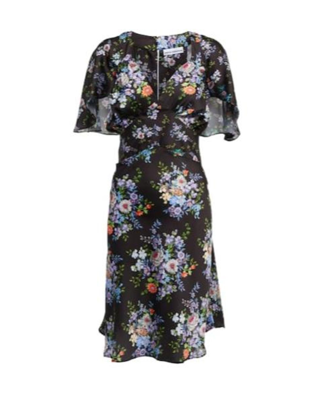 Rabanne Black Floral Satin Midi Dress