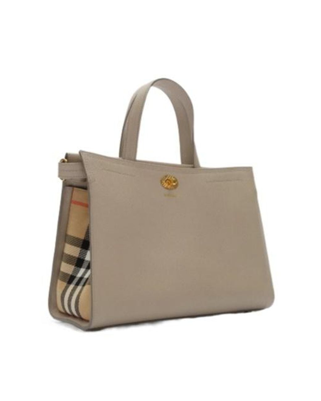 Burberry Natural Small Check Cotswolds Tote Bag