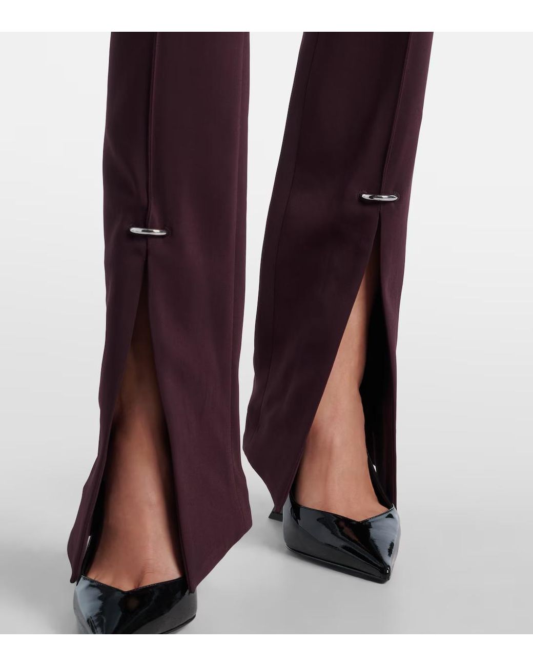 Mugler Purple Slit Trouser Pants