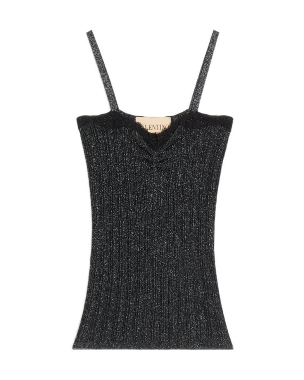 Valentino Black Lurex Knit Top