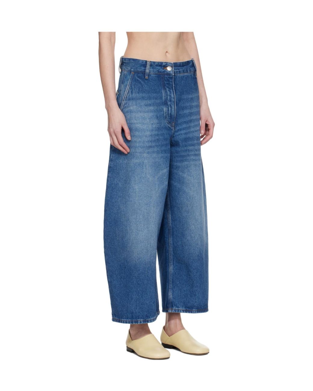 Studio Nicholson Blue Chalco Wide-Leg Denim Pants