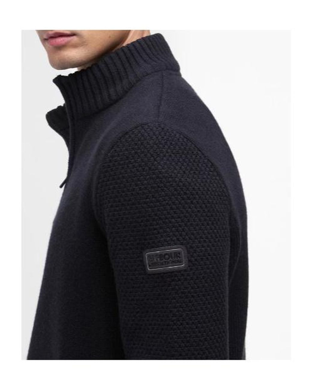 Barbour Blue Long-Sleeved Half-Zip Sweater for men