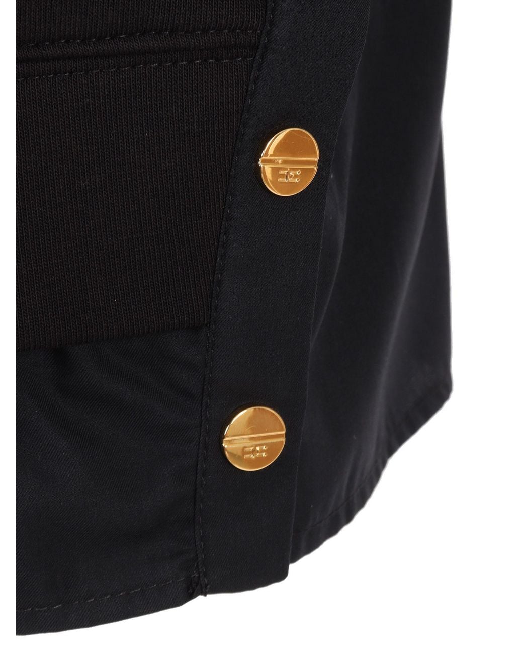Elisabetta Franchi Black Poplin Fleece Top