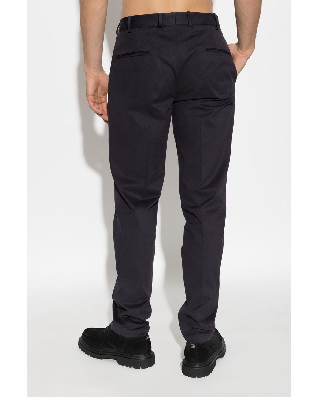 Brioni Blue Slim Cotton Pants for men