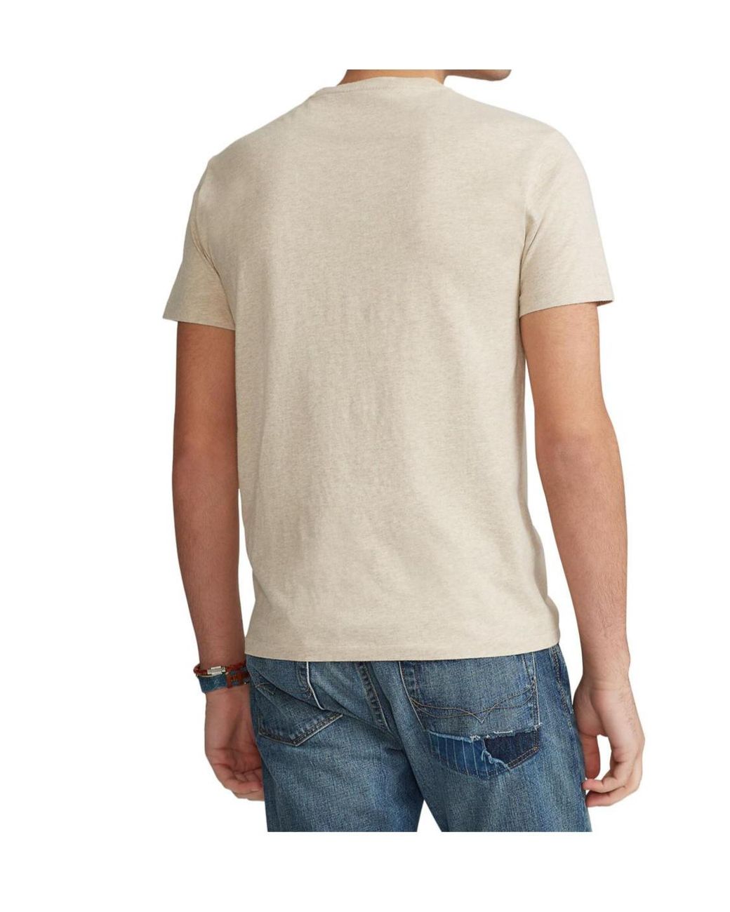 Polo Ralph Lauren White Logo Embroidered Crewneck T-Shirt for men