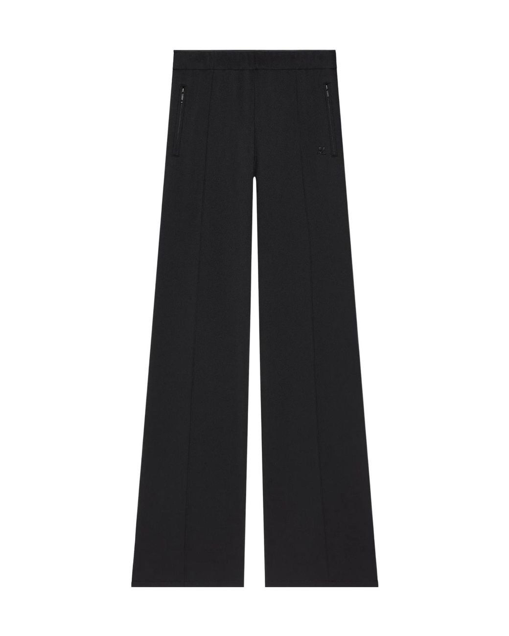 Courreges Black Bicolor Side-Stripe Track Pants