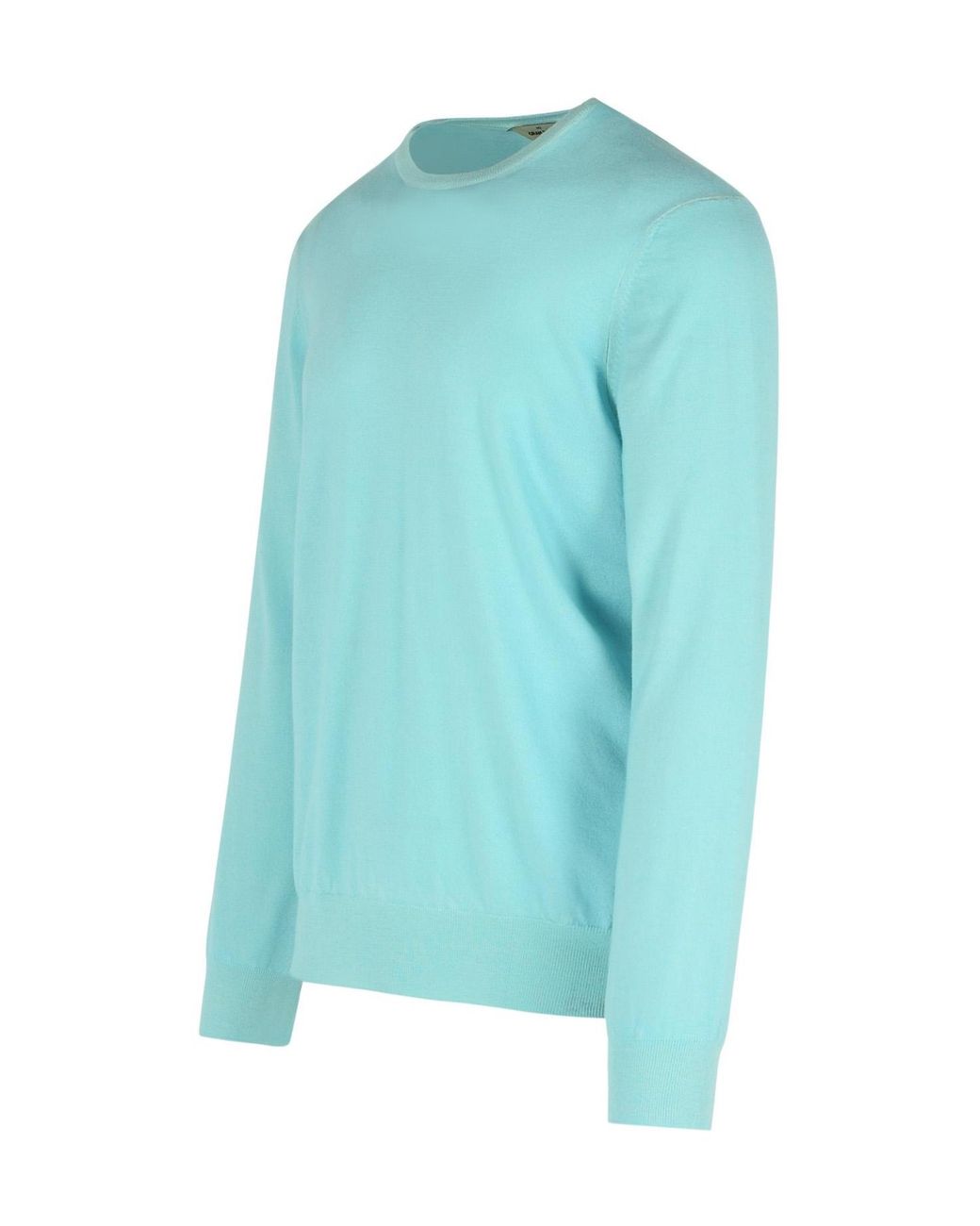 Gran Sasso Blue Crewneck Ribbed Jumper for men