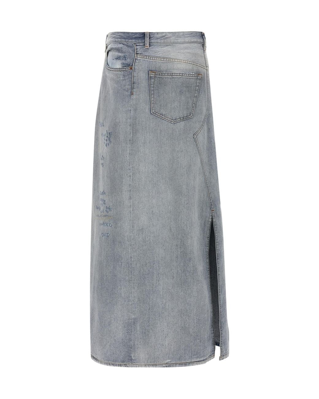 MM6 by Maison Margiela Gray Asymmetrical Distressed Skirt