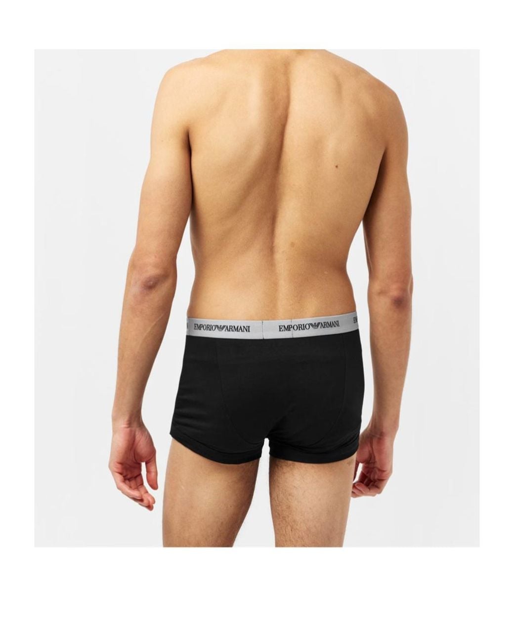 Emporio Armani Black 3 Pack Stretch Cotton Trunks for men
