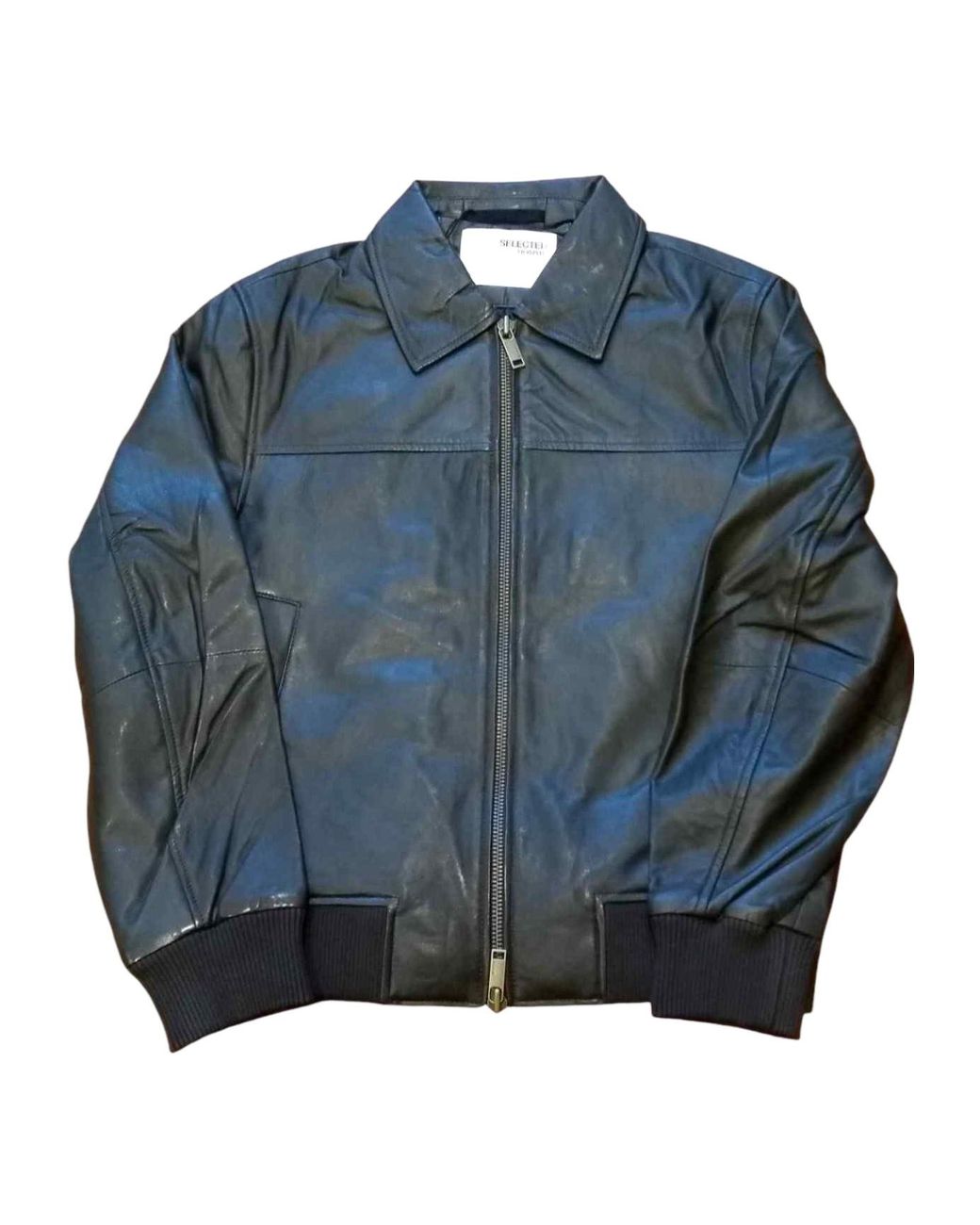 SELECTED Blue Lapel Long Sleeve Casual Jacket for men