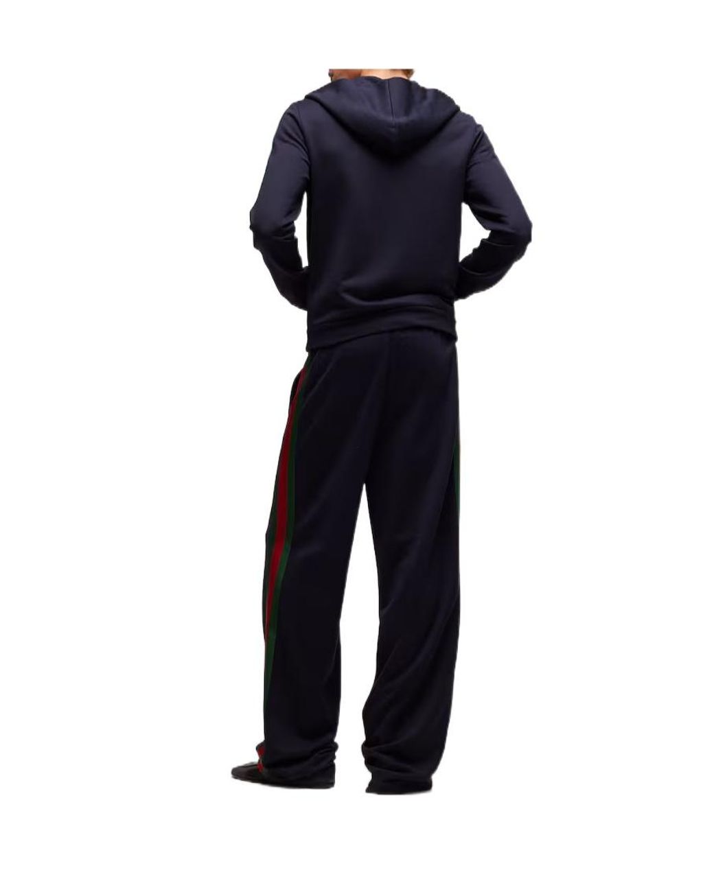 Gucci Blue Web Stripe Detailed Wide Leg Trousers for men