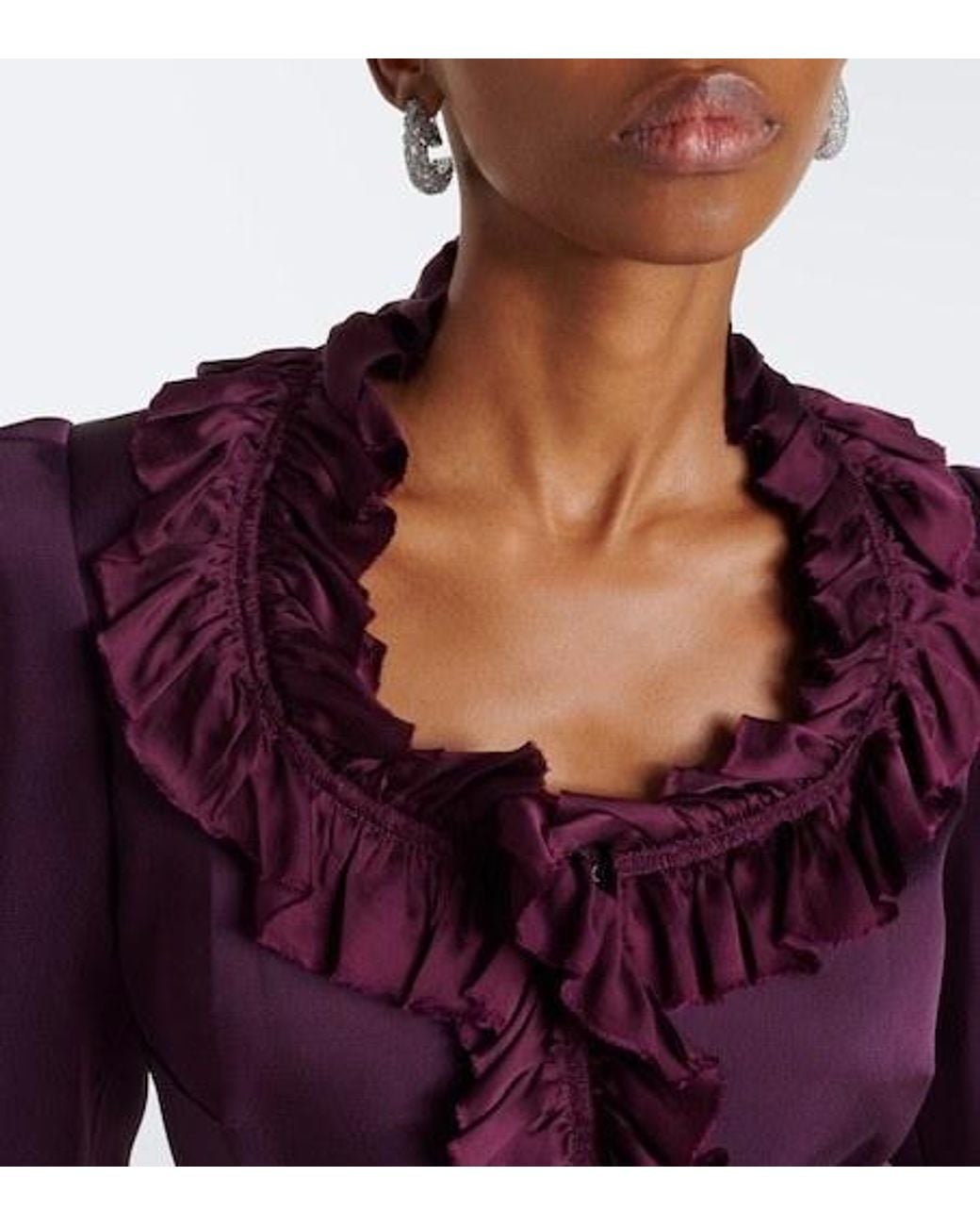 Nina Ricci Purple Ruffled Cady Jacket