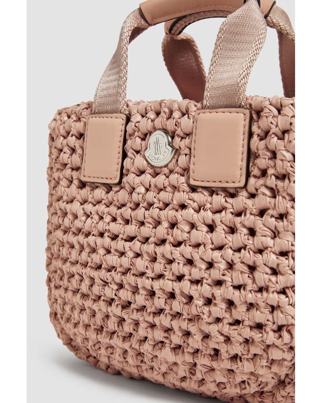 Moncler Pink Caradoc Woven Micro Tote Bag