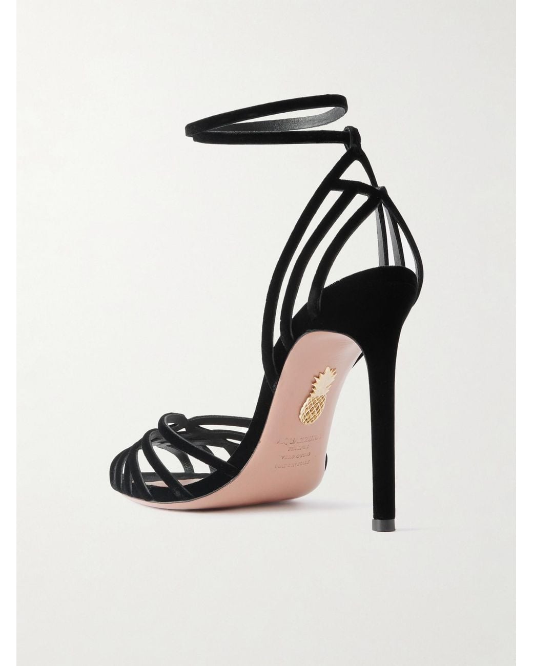 Aquazzura Black High-Heeled Sandals With Thin Straps