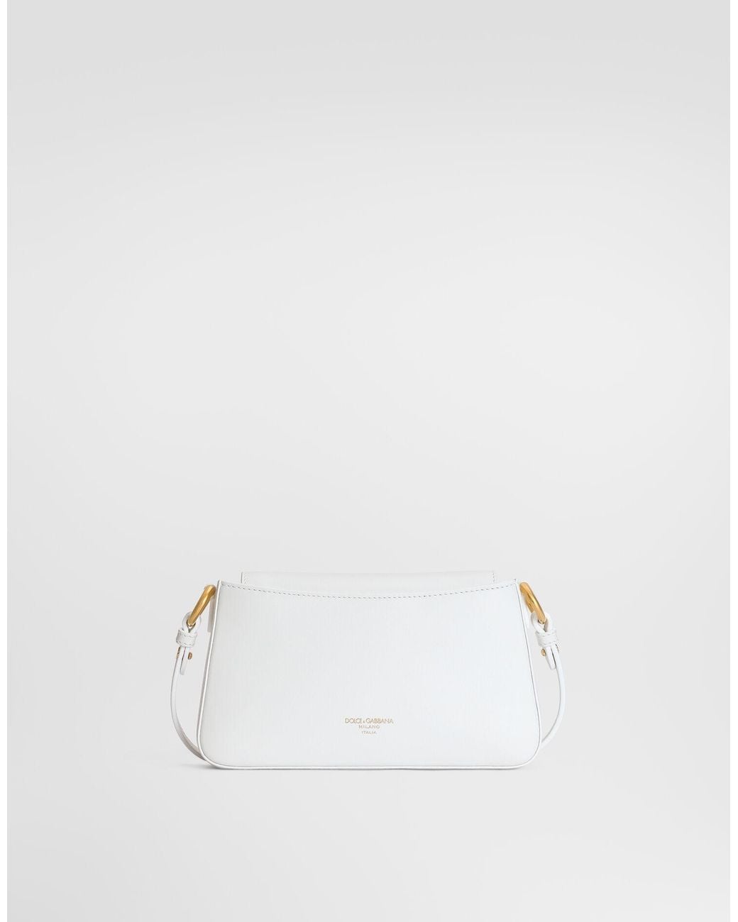 Dolce & Gabbana White Logo-Plaque Shoulder Bag