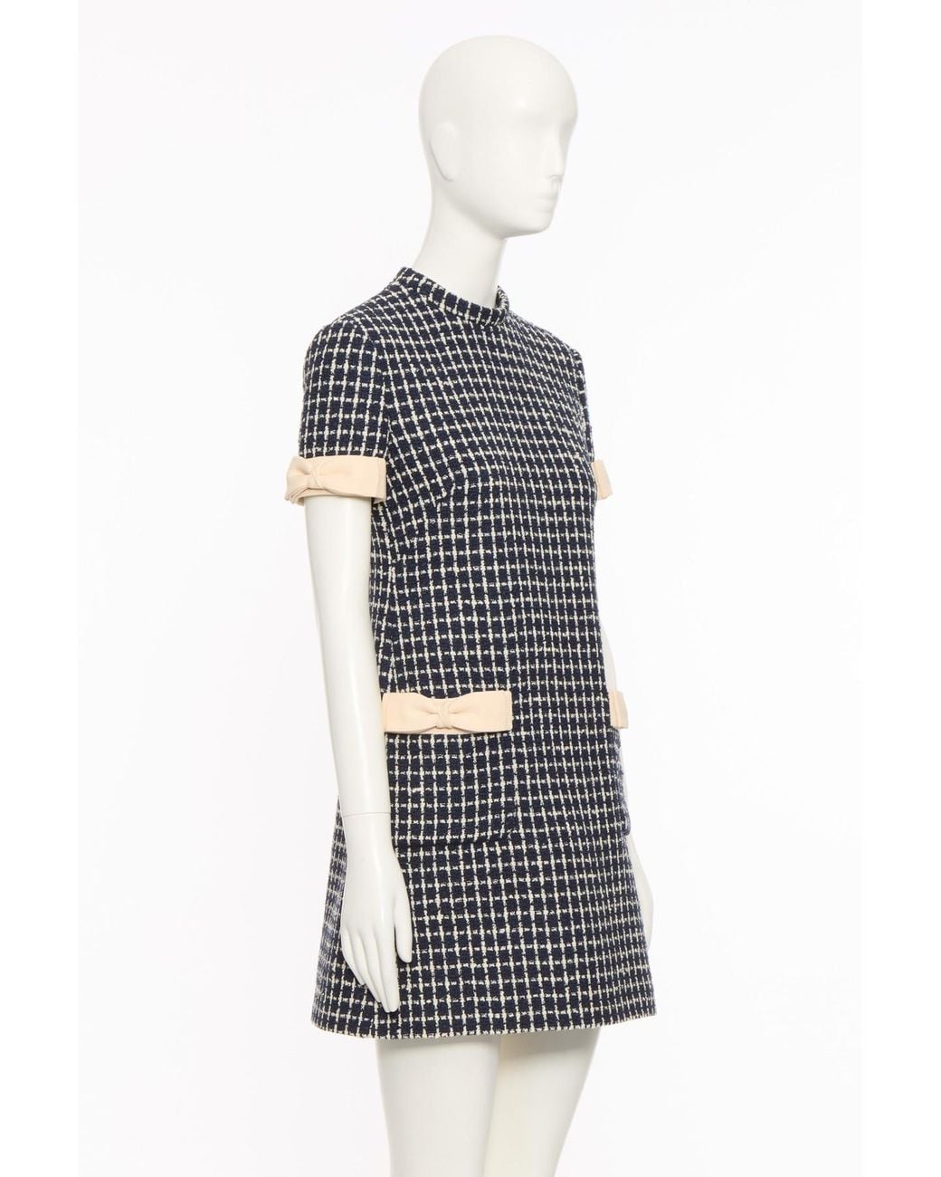 Valentino Black Bow Detailed Mock Neck Mini Dress