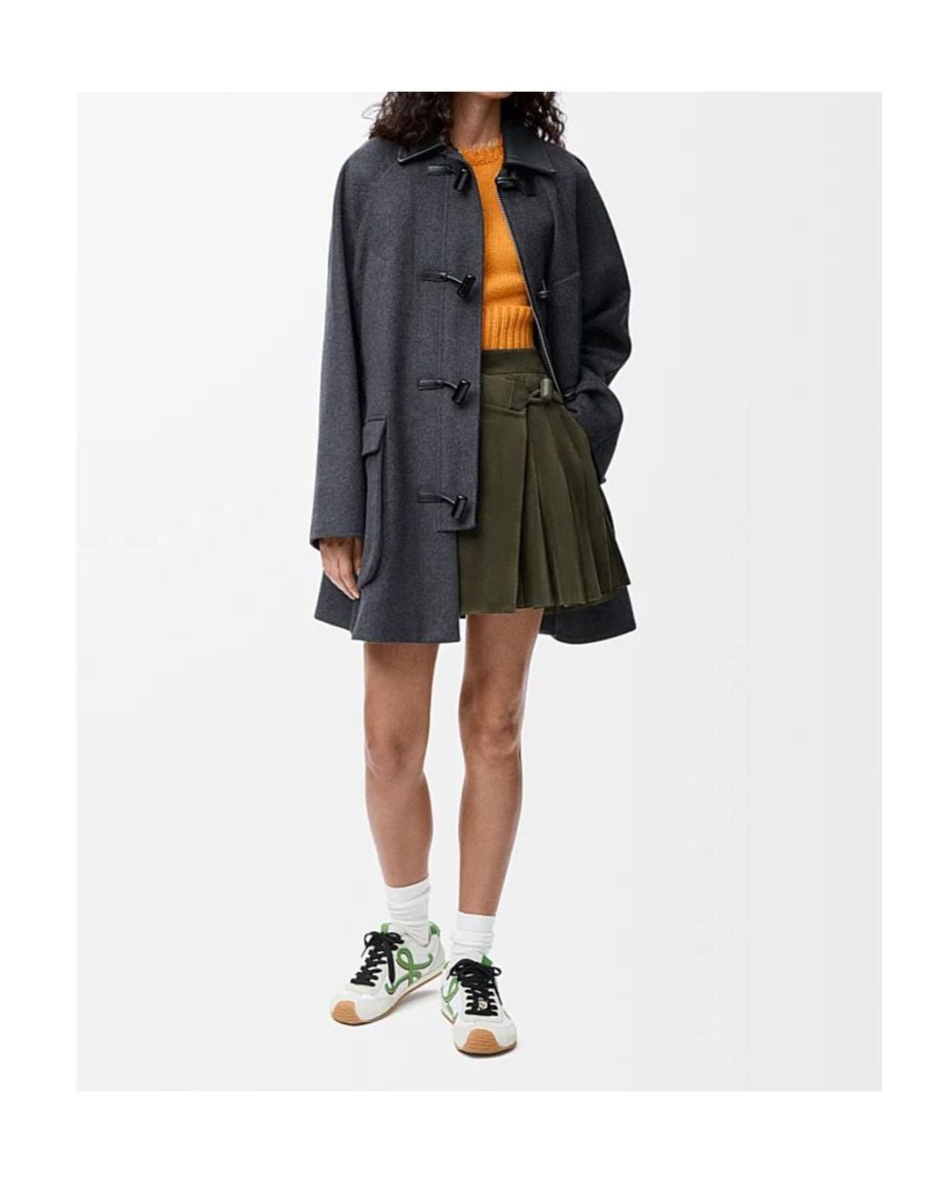 Loewe Green Pleated Skirt