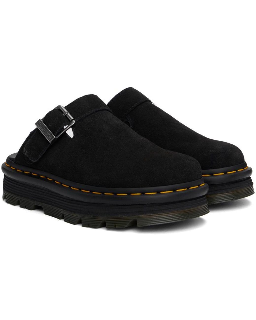 Dr. Martens Black Zebzag Casual Singback Platform Mules for men