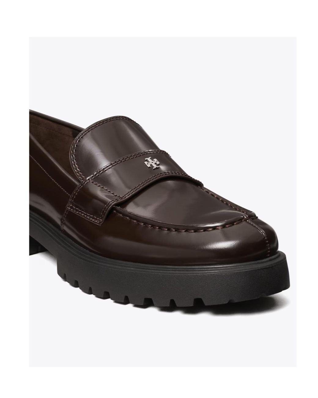 Tory Burch Brown Logo-Plaque Loafers
