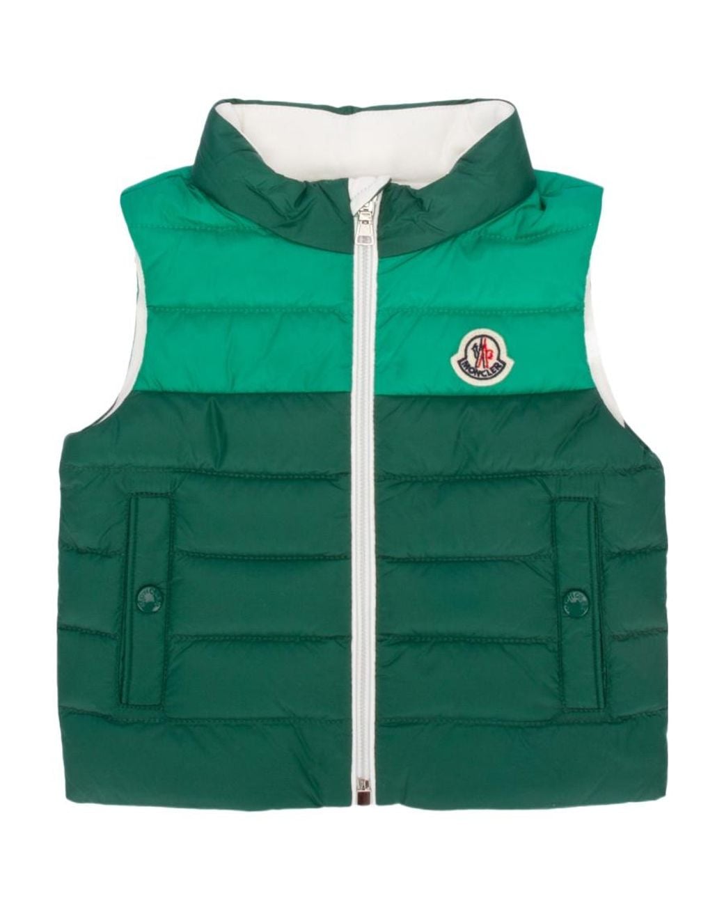 Moncler Green Logo-Patch Vest