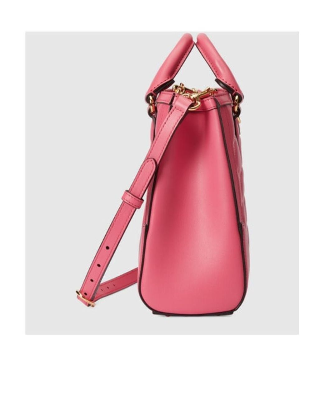 Gucci Pink Gg Logo-Matelassé Tote Bag