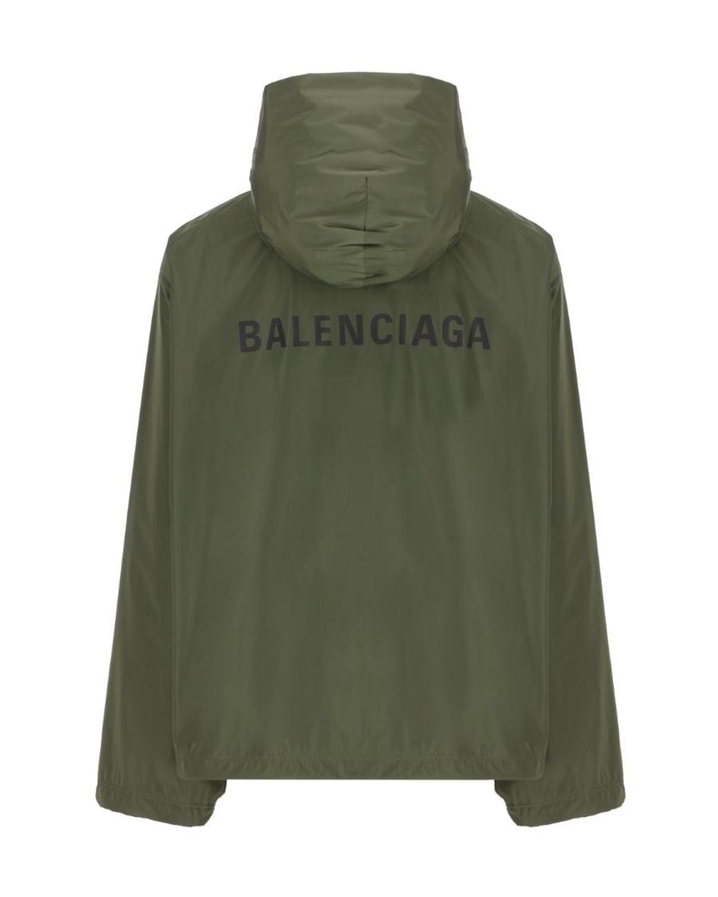 Balenciaga Green Logo Printed Hooded Jacket for men