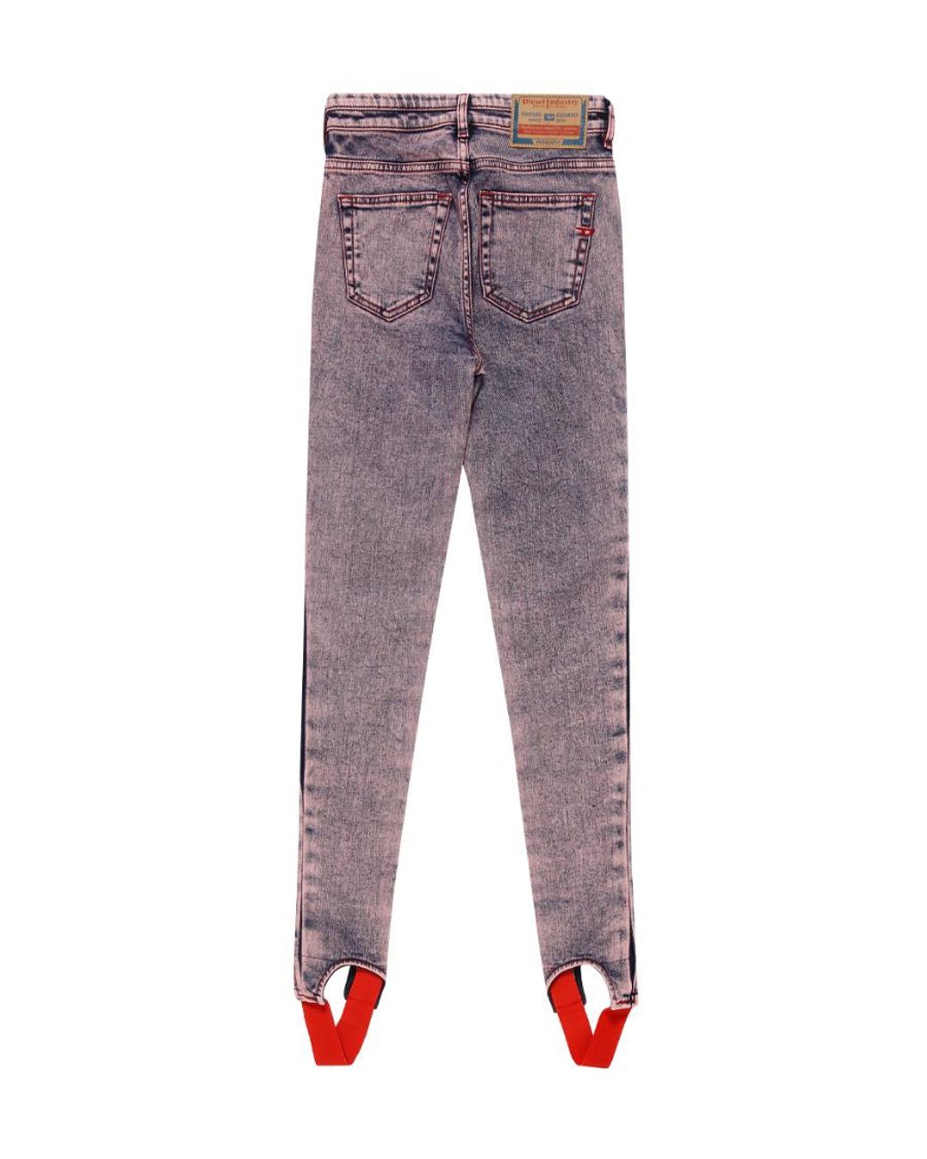 DIESEL Red D-Duc Quilted Stirrup Skinny Jeans