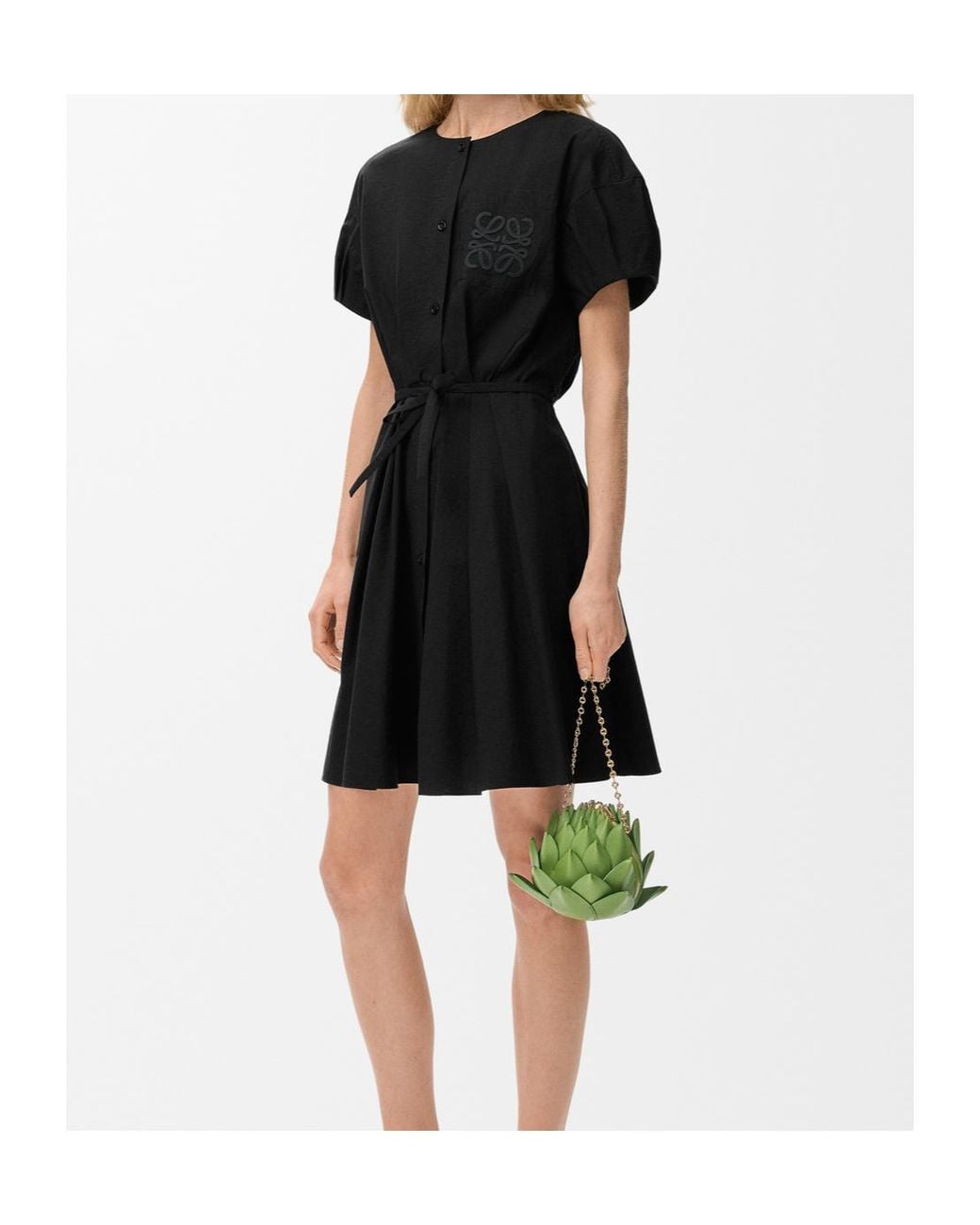 Loewe Black Belted Pocket Shirt Dress