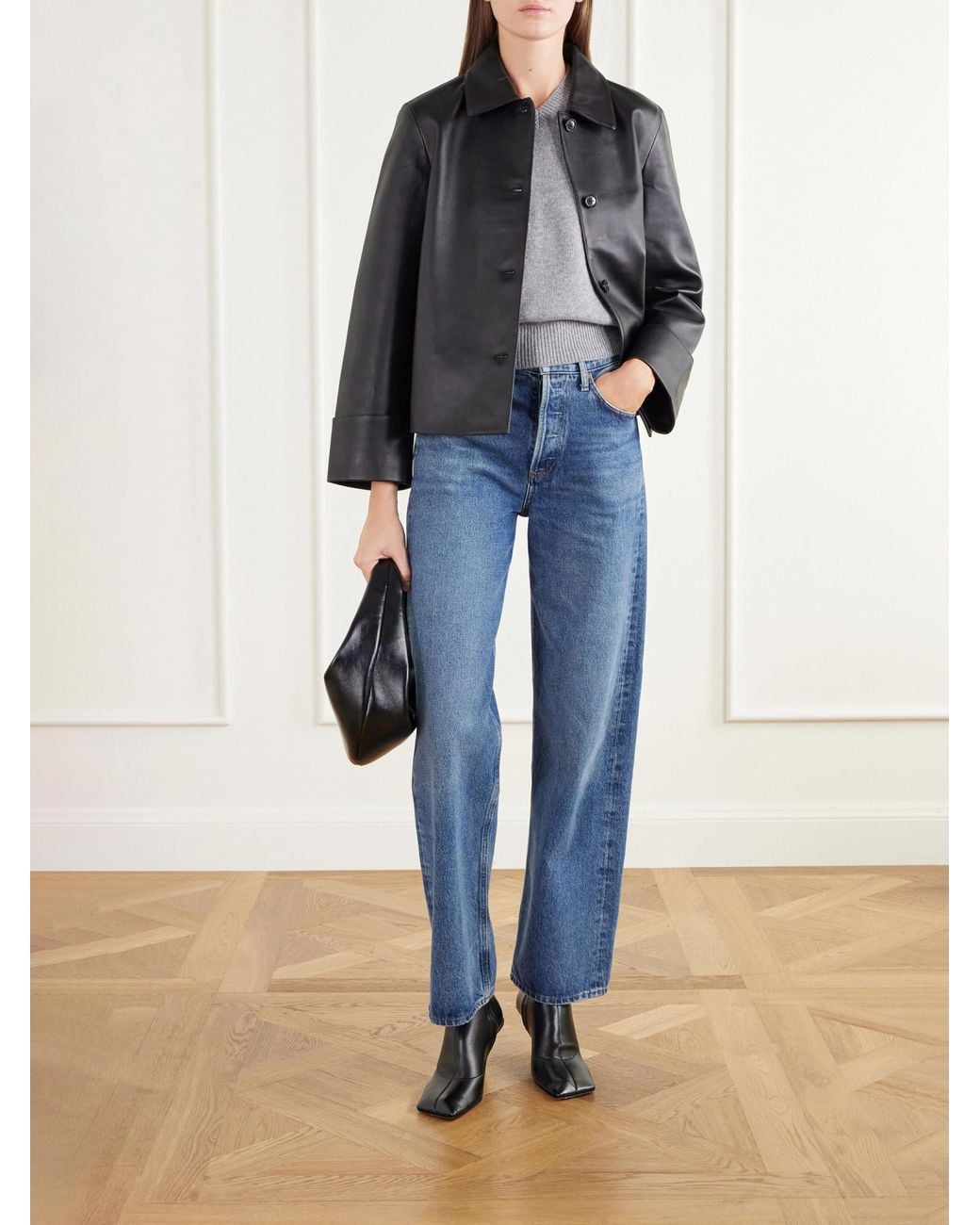 Theory Black Leather Jacket