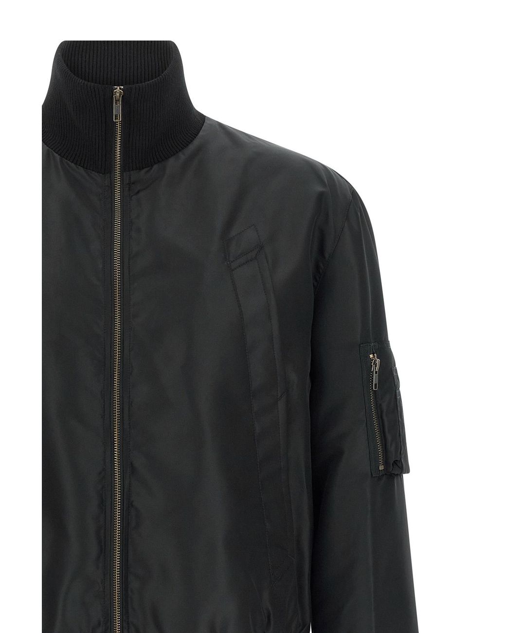 MM6 by Maison Margiela Black Stitched Bomber Jacket for men