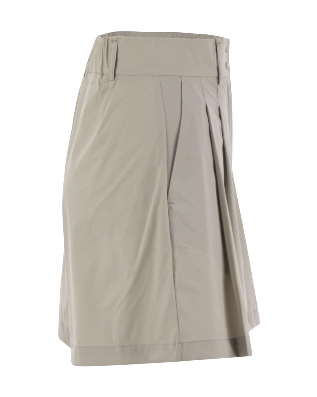 Herno Gray Pleated Detail Shorts