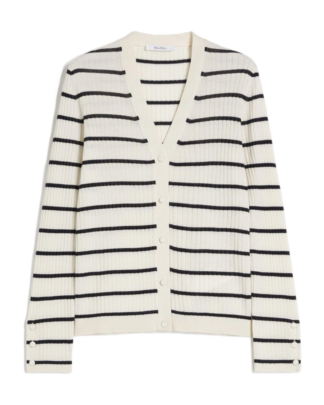 Max Mara Gray Pedale V-Neck Knitted Cardigan
