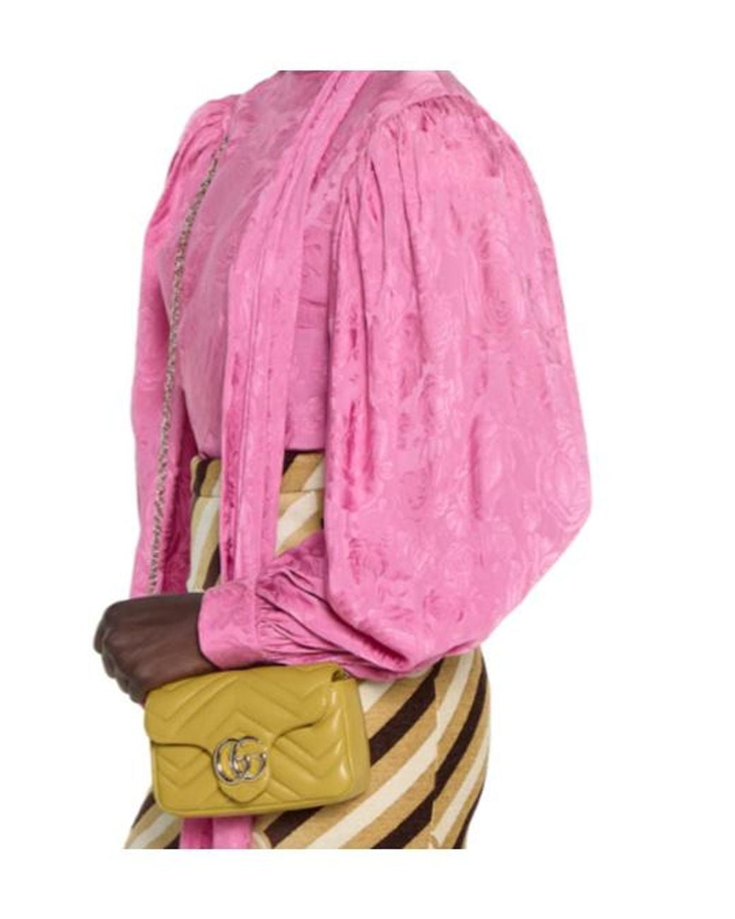 Gucci Yellow Gg Marmont Mini Shoulder Bag