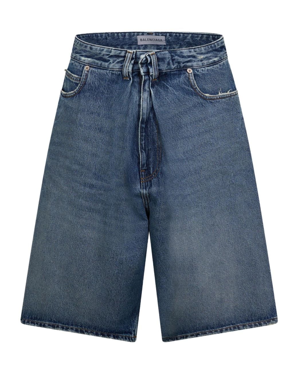 Balenciaga Blue Retro-Style Denim Shorts