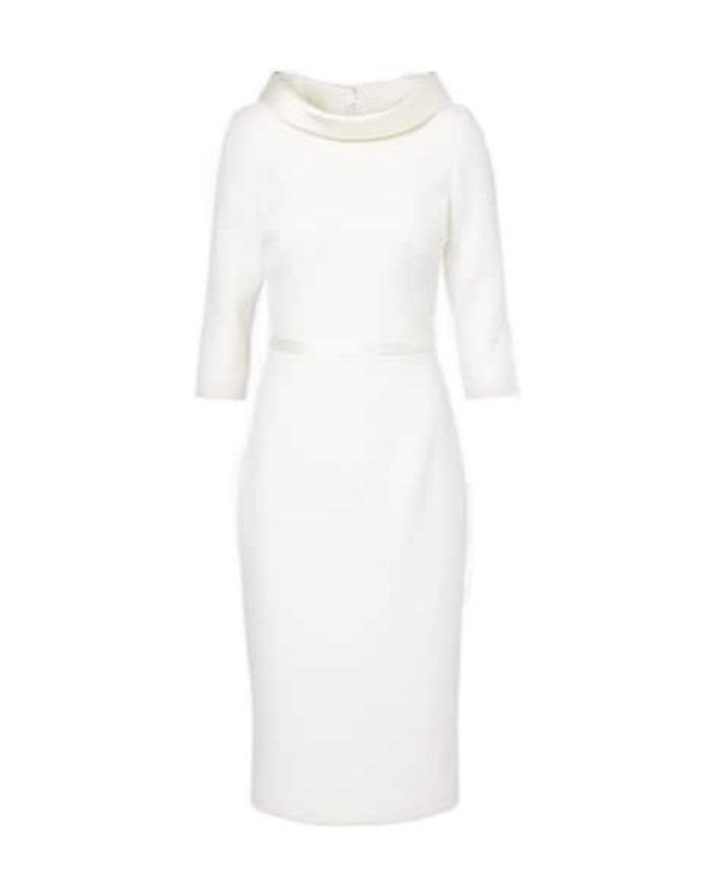 Safiyaa White Bridal Meryl Crêpe Midi Dress