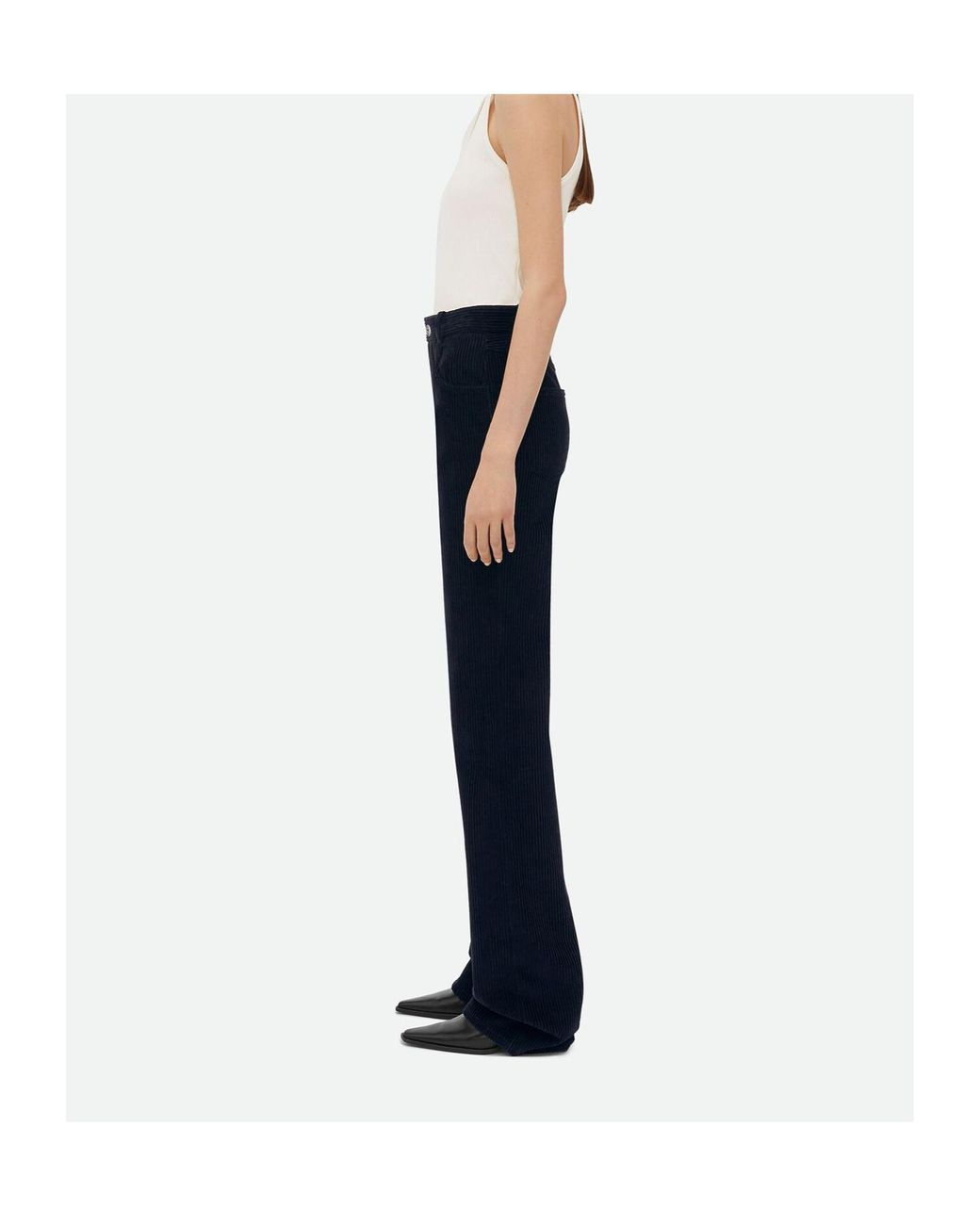 Bottega Veneta Blue Corduroy Straight Leg Trousers