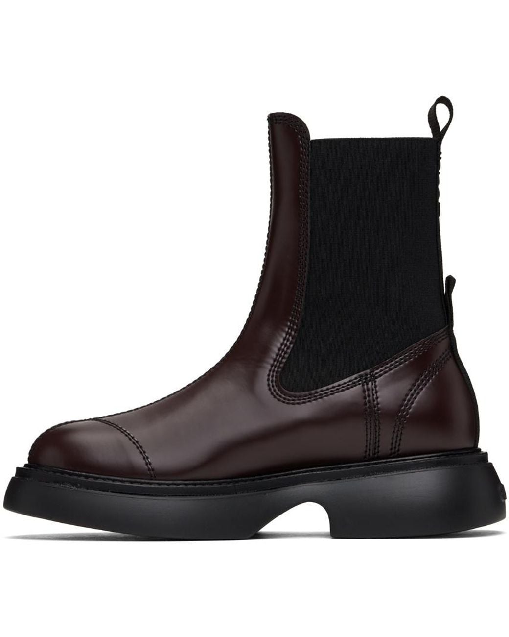Ganni Black Round-Toe Ankle Boots