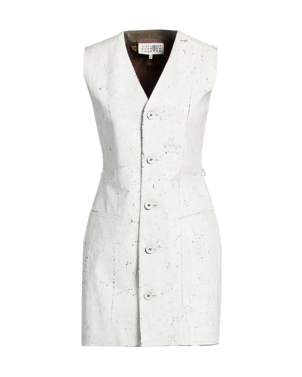 MM6 by Maison Margiela White Sleeveless V-Neck Shirt Dress
