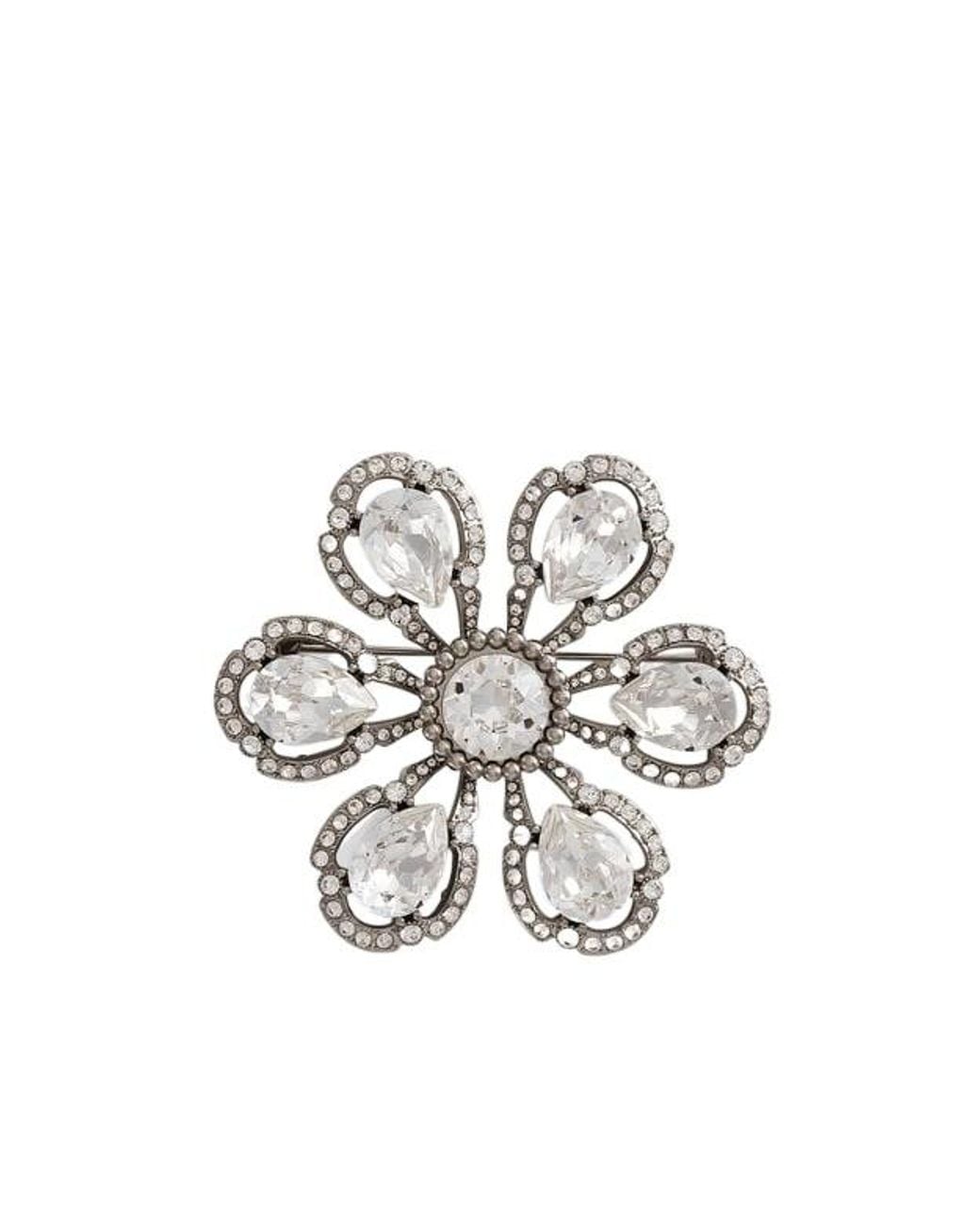 Dolce & Gabbana White Sartoria Floral Brooch for men
