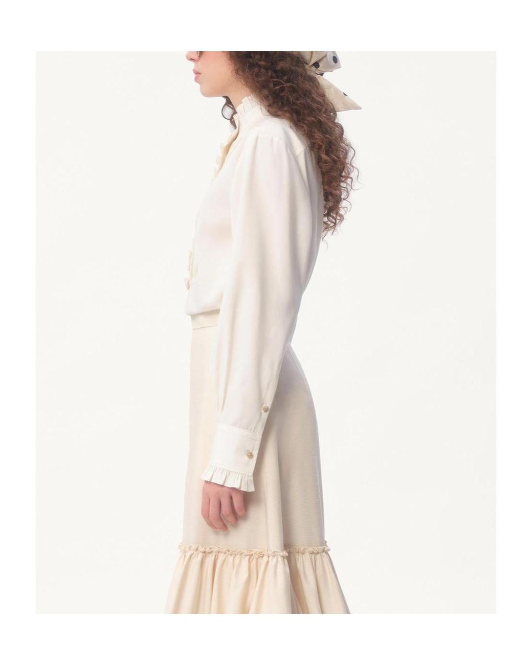 Valentino White Shappe Silk Shirt