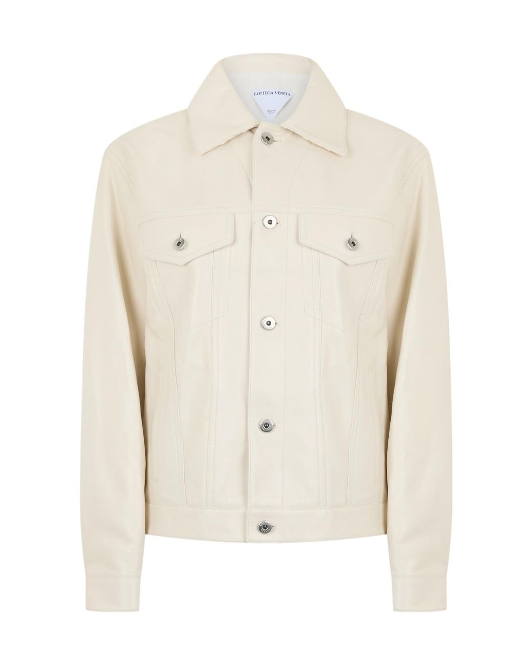 Bottega Veneta White Long Sleeve Leather Jacket