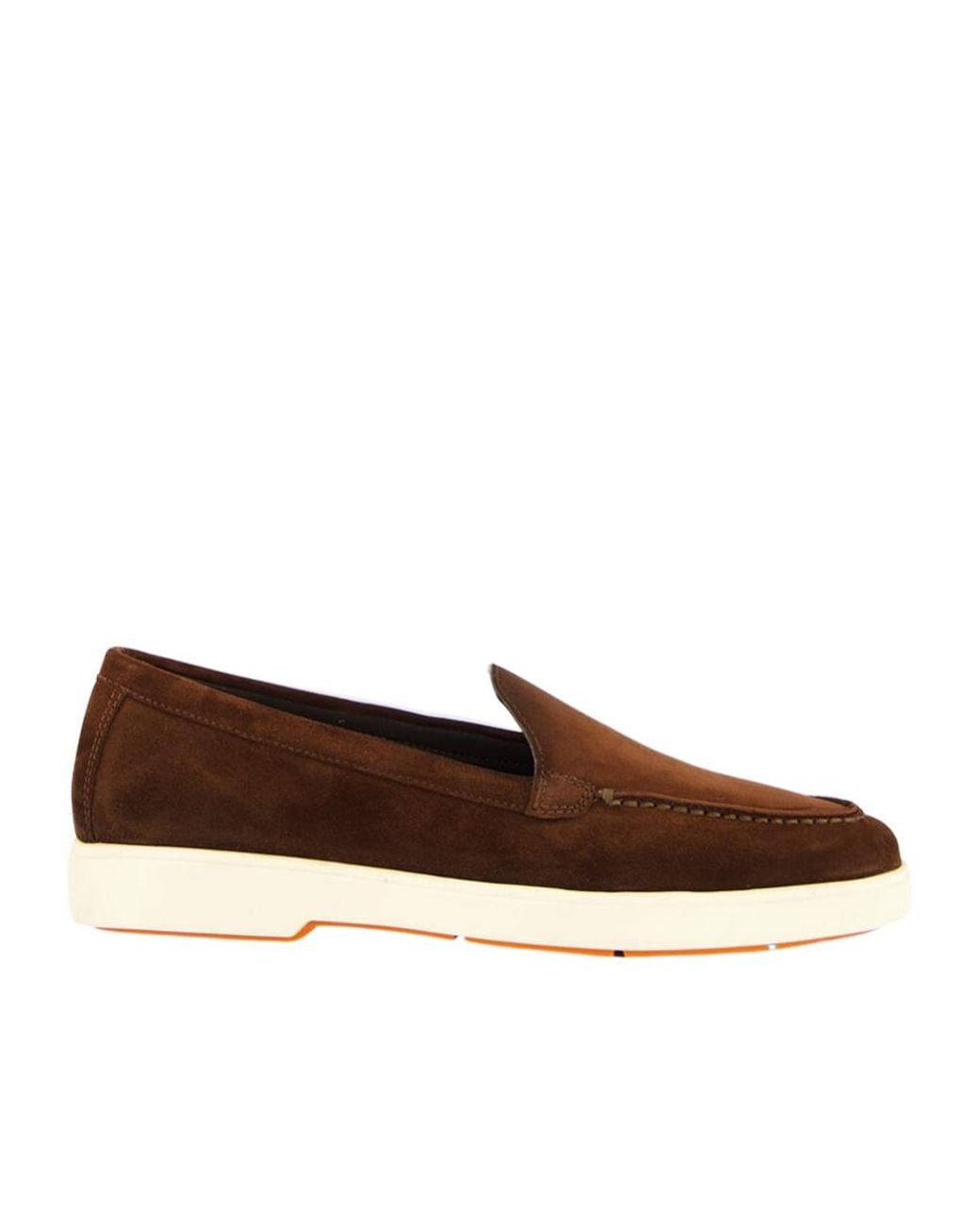 Santoni Brown Suede Loafers