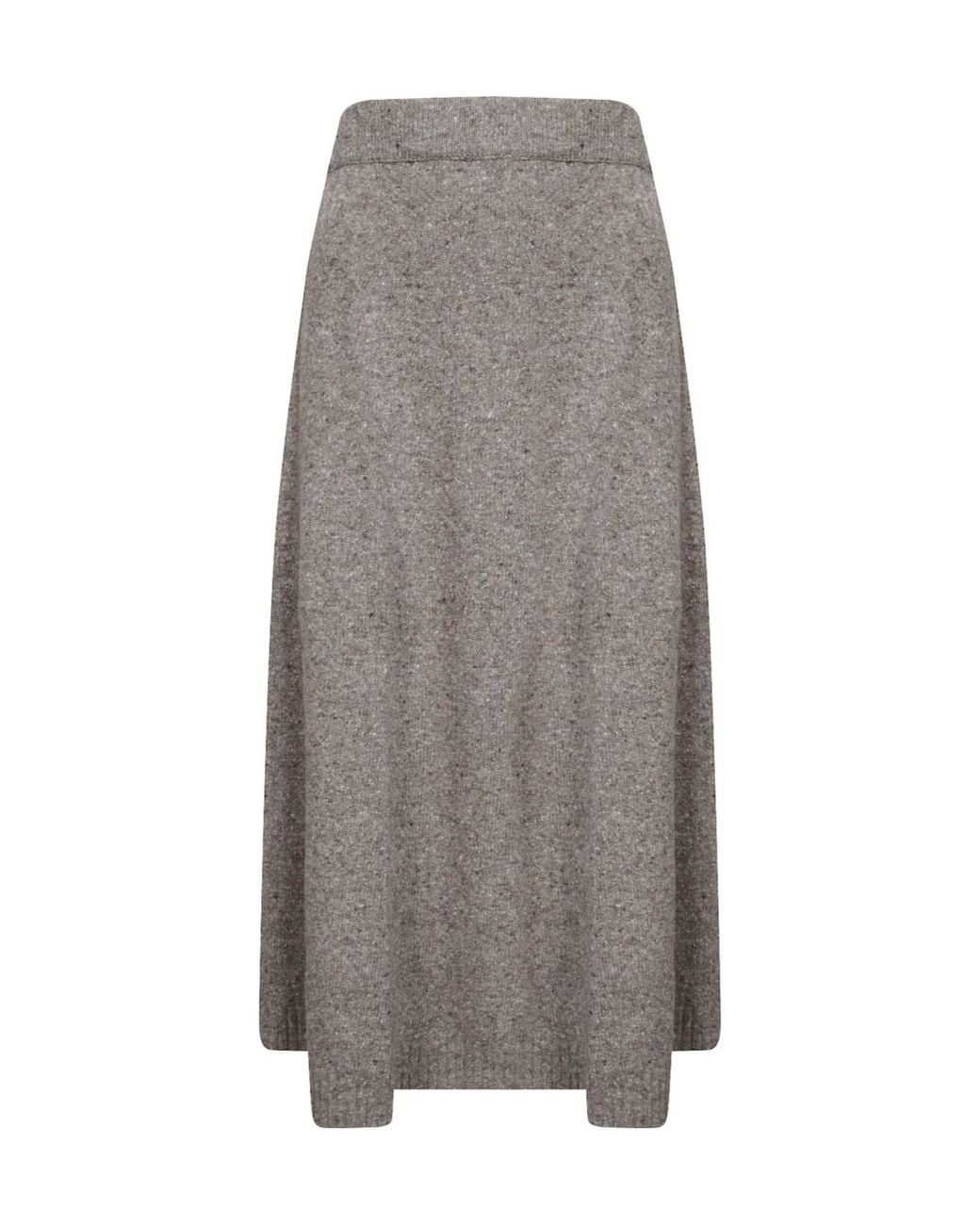 Weekend by Maxmara Gray Wkdaloa Flared Midi Tweed Skirt