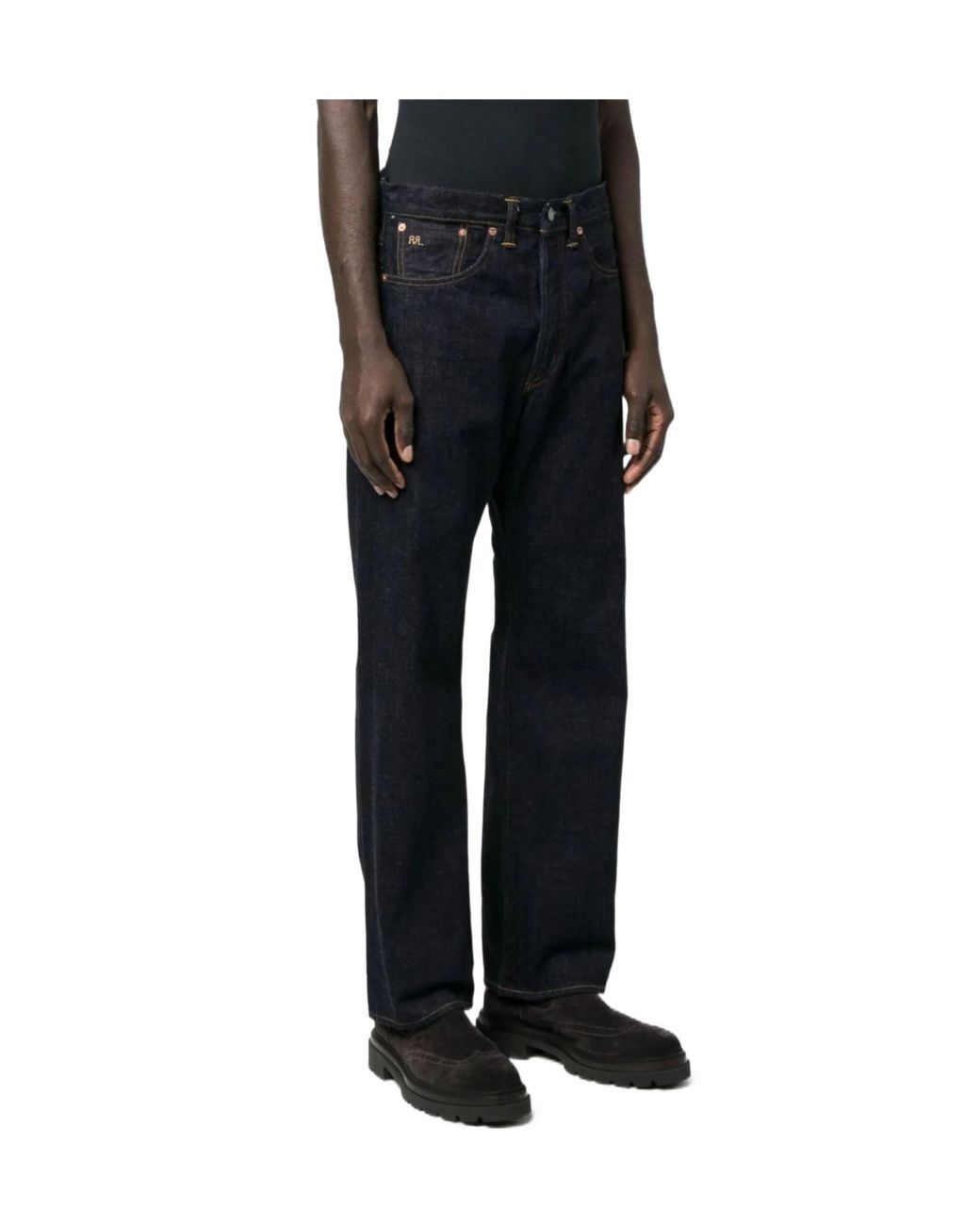 RRL Black Straight-Leg Jeans for men