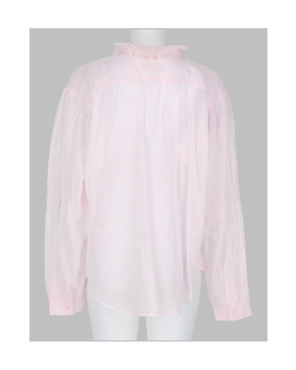Isabel Marant Pink Isabel Marant Étoile Leota Ruffled Long-Sleeved Shirt