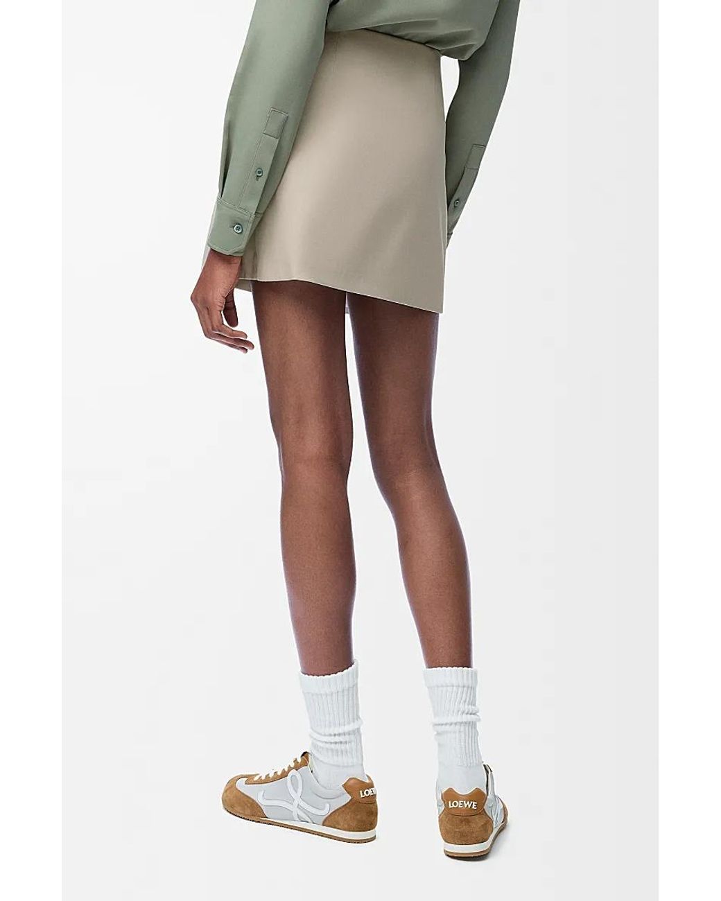 Loewe Natural Drawstring Mini Skirt