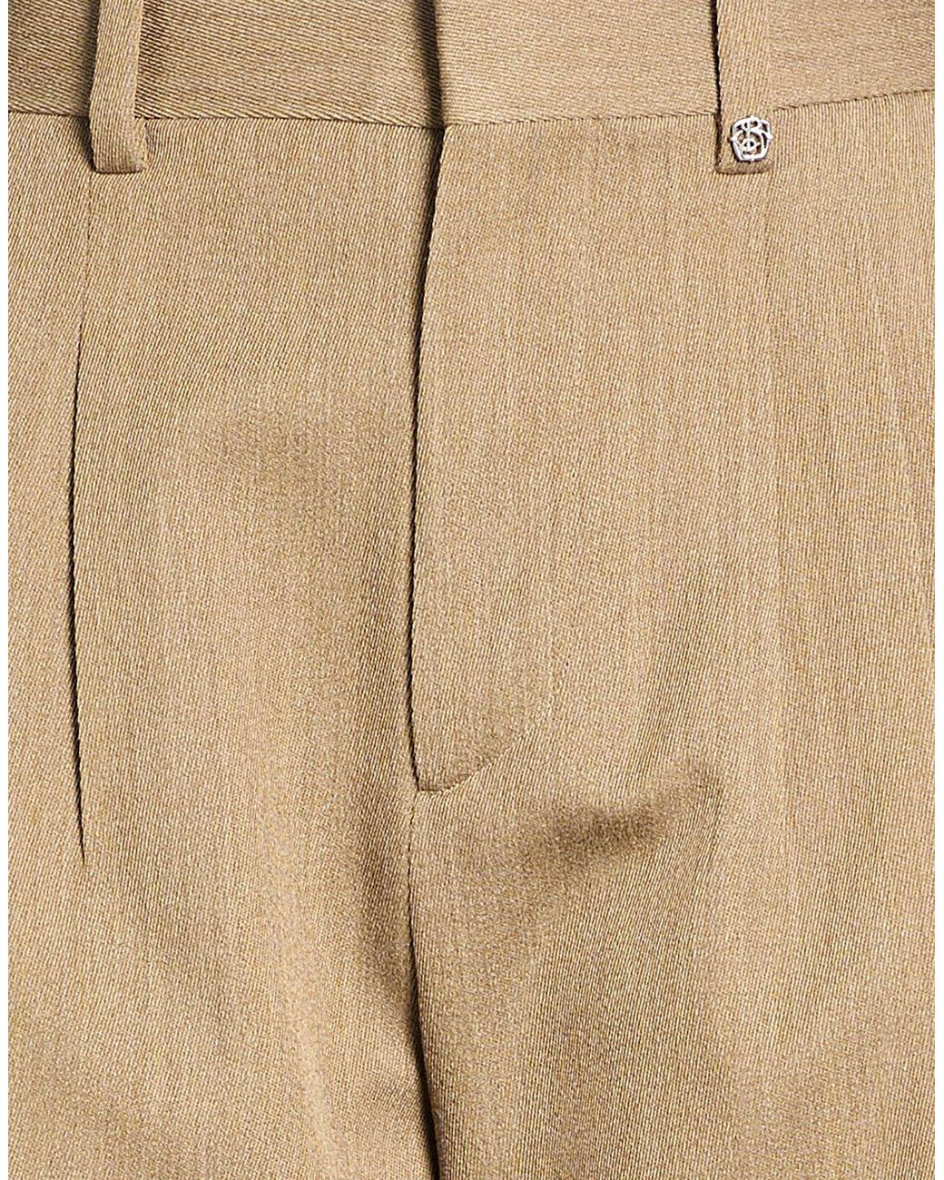 Burberry Natural Solid Color Casual Trousers